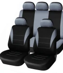 Thumbnail 4 of Универсална тапицерия, пълен комплект калъфи за предни и задни цели седалки,текстил в сиво-черно