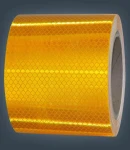 Thumbnail 7 of Светлоотразителна рефлекторна самозалепваща се лента фолио с висока фотометрична мощност 5 m x 5 cm жълта златна