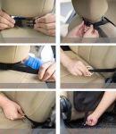 Thumbnail 15 of Мултифункционален органайзер за задната част на предна седалка със 7 джоба от черна еко кожа