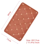 Thumbnail 4 of Универсален кожен калъф подложка за подлакътник на автомобил 29 cm x 17 cm кафяво с бежов шев