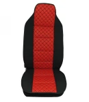Thumbnail 2 of Универсален калъф за седалка на камион - релефен - еко кожа и текстил - Volvo, DAF, Man, Scania, Mercedes, Iveco - червено с червен конец