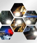 Thumbnail 10 of Акумулаторна LED ЛЕД диодна лампа бяла светлина + аварийна синя и червена презареждаема със соларен панел