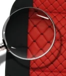 Thumbnail 3 of Универсален калъф за седалка на камион - релефен - еко кожа и текстил - Volvo, DAF, Man, Scania, Mercedes, Iveco - червено с червен конец