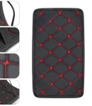 Thumbnail 4 of Универсален кожен калъф подложка за подлакътник на автомобил 29 cm x 17 cm черно с червен шев