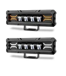 Thumbnail 7 of 17cm 7Д Диоден Прожектор Led Bar Лед Бар Халоген Бяла Светлина + Габарит бяло - жълто 12V - 24V За АТВ SUF Джип 4х Offroad Камион