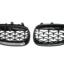 Thumbnail 4 of Бъбреци Решетки за BMW 5-та Серия E60 / E61 (2003-2010) 1 Diamond Style Черен Гланц