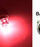 Thumbnail 1 of LED Лед Крушки, 22 SMD, BA15S 1156 (P21W), Асиметрични, Разминати пинове (150°) , Offset, 12V, Червена Светлина