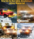 Thumbnail 6 of 17cm 7Д Диоден Прожектор Led Bar Лед Бар Халоген Бяла Светлина + Габарит бяло - жълто 12V - 24V За АТВ SUF Джип 4х Offroad Камион