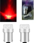 Thumbnail 1 of Комплект от 2 броя LED Лед Крушки за Mигач Стоп Габарит Халоген 9 LED 1156 BA15S 12V Червена Светлина в Блистер