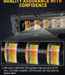 Thumbnail 11 of 15,5 cm 7Д Диоден Прожектор Супер Мощен Халоген Led Bar Лед Бар 40w Комбиниранa Бяла и Жълта Светлина 12V - 24V За АТВ SUF Джип 4х Offroad Камион