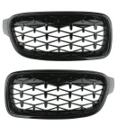 Thumbnail 6 of Бъбреци Решетки за BMW 3-та серия 2012-2018 F30 F31 Diamond Style Черен Гланц