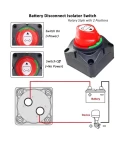 Thumbnail 2 of Ключ маса превключвател прекъсвач изолатор на акумулатор – въртящ се, водоустойчив IP66, 12–48V, 275A, черен/червен