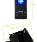 Thumbnail 10 of Копче, Бутон, За Вграждане, за Буркан, Маяк, Блиц Светлини, Аварийна Лампа, LED Светлини, 12V - 24V, Надпис  STROBE LIGHTS , Синя Светлина