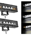 Thumbnail 9 of 17cm 7Д Диоден Прожектор Led Bar Лед Бар Халоген Бяла Светлина + Габарит бяло - жълто 12V - 24V За АТВ SUF Джип 4х Offroad Камион