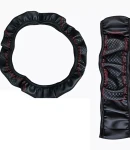 Thumbnail 5 of Универсален кожен калъф за волан – Черен с Червени Шевове 37–38 см