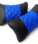 Thumbnail 2 of Комплект от 2 броя универсални възглавници авто възглавничка за врат за по-добър комфорт при дълъг път с автомобил синьо - черно