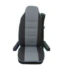 Thumbnail 2 of Универсален калъф за седалка на камион - релефен - еко кожа и текстил - Volvo, DAF, Man, Scania, Mercedes, Iveco - черно със сиво