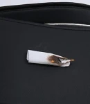 Thumbnail 3 of 1 Брой Универсална Кожена Тапицерия, Калъф За Една Предна Седалка, Еко Кожа, Черна с Бял Кант и Шевове