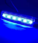 Thumbnail 2 of Светодиоден Маркер, габарит, токос, рибки, рибка, светлина със 6 LED ЛЕД за камион, бус, ван, ремарке, каравана, платформа, 12V син, сини