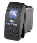 Thumbnail 1 of Копче, Бутон, За Вграждане, за LED Лед Бар, Халоген, Светлини, 12V - 24V, Надпис  LED LIGHT BAR , Синя Светлина