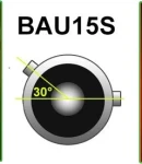 Thumbnail 1 of LED Лед Крушки, 30 SMD, Асиметрични, Разминати пинове (150°) , Offset, 1156, BAU15S, 12V, Червена Светлина