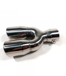 Thumbnail 3 of Универсален двоен накрайник за ауспух на автомобил. 35-55 мм, Дължина 21см, Хром