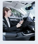 Thumbnail 2 of Сгъваем автоматичен сенник автосенник за предно стъкло на автомобил тип чадър 130 х 69 см черен-сребрист