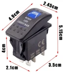 Thumbnail 5 of Копче, Бутон, За Вграждане, за LED Лед Бар, Халоген, Светлини, 12V - 24V, Надпис  ROOF LED LIGHT BAR , Синя Светлина