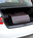 Thumbnail 12 of Луксозен кожен органайзер за багажник сгъваема кутия за съхранение с червен шев 66x30x30см