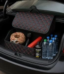 Thumbnail 8 of Луксозен кожен органайзер за багажник сгъваема кутия за съхранение с червен шев 66x30x30см