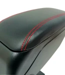 Thumbnail 5 of Луксозен Черен Подлакътник, Черна Кожа с Червен Шев, Универсален с Планки и Слайдер