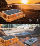 Thumbnail 5 of Акумулаторна LED ЛЕД диодна лампа бяла светлина + аварийна синя и червена презареждаема със соларен панел