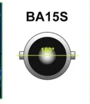Thumbnail 1 of LED Лед Крушки, 30 SMD, BA15S 1156 (P21W), Срещуположни пинове (180°), Opposite, 12V, Синя Светлина