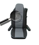 Thumbnail 3 of Универсален калъф за седалка на камион - релефен - еко кожа и текстил - Volvo, DAF, Man, Scania, Mercedes, Iveco - черно със сиво