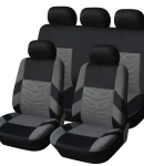 Thumbnail 1 of Универсална Авто тапицерия Kалъфи За Седалки Пълен Комплект 9 Части Сиво Черно TAP467