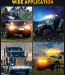 Thumbnail 13 of 17cm 7Д Диоден Прожектор Led Bar Лед Бар Халоген Бяла Светлина + Габарит бяло - жълто 12V - 24V За АТВ SUF Джип 4х Offroad Камион