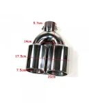 Thumbnail 2 of Универсален двоен накрайник за ауспух на автомобил, 35-55 мм, Дължина 20см