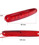 Thumbnail 6 of 1 брой ЛЕД LED Червен Диоден Маркер Габарит Токос със 9 светодиода за камион ремарке бус ван каравана платформа 24V