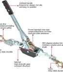 Thumbnail 4 of Ръчна лебедка скрипец със стоманено въже товароподемност 2т 2 тона