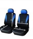 Thumbnail 2 of 1+1 Нова Универсална тапицерия за предни седалки , калъфи за автомобил бус ван текстил в синьо-черно