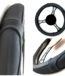 Thumbnail 2 of Калъф за волан от естествена кожа черен за автомобил размер М 37-39 см