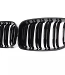 Thumbnail 5 of Двойни Бъбреци Решетки За БМВ BMW 1-ва Серия Фейслифт Facelift E81 E82 E87 E88 2008г.-2011г. Черен Гланц Лак