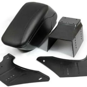 Снимка на Черен кожен подлакътник барче универсален с планки и слайдер