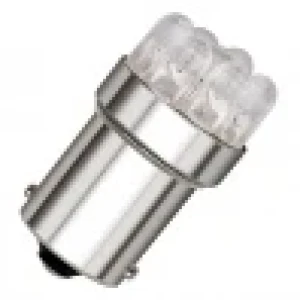 Снимка на Комплект от 2 броя LED Лед Крушки за Mигач Стоп Габарит Халоген 9 LED 1156 BA15S 12V Бяла Светлина в Блистер