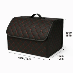 Снимка на Луксозен кожен органайзер за багажник сгъваема кутия за съхранение 40x30x30 см