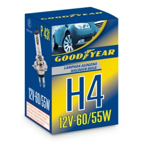 Снимка на 1 брой халогенна крушка H4 Х4 12V 60 / 55W P14,5s 5000K E4 Goodyear Гудиър