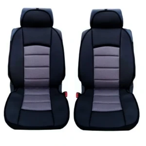 Снимка на 1 + 1 Универсални калъфи, тапицерия за предни седалки, Масажор, високо качествен текстилен материал, Сиво-Черно