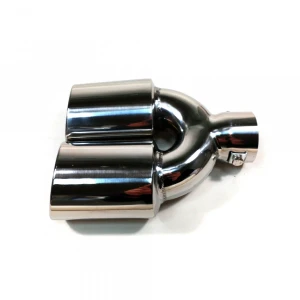 Снимка на Универсален двоен накрайник за ауспух на автомобил, 35-55 мм, Дължина 20см