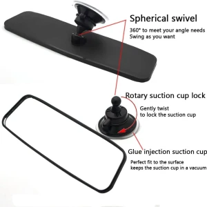 Снимка на Интериорно огледало за автомобил за обратно виждане с вакуум 24 x 6cm