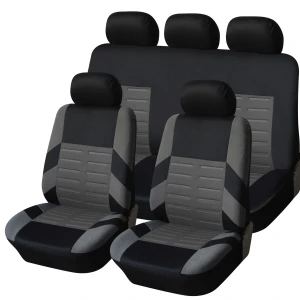 Снимка на Универсална Авто тапицерия Kалъфи За Седалки Пълен Комплект 9 Части Сиво Черно TAP469